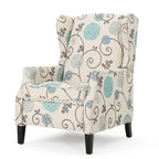 Fauteuils inclinables en tissu traditionnels avec bordure cloutée