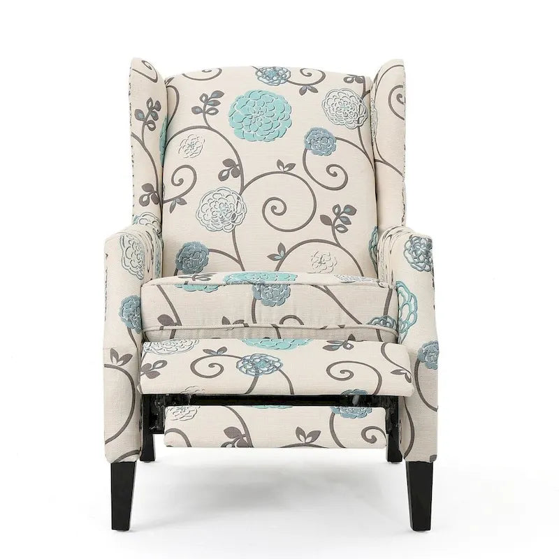 Fauteuils inclinables en tissu traditionnels avec bordure cloutée