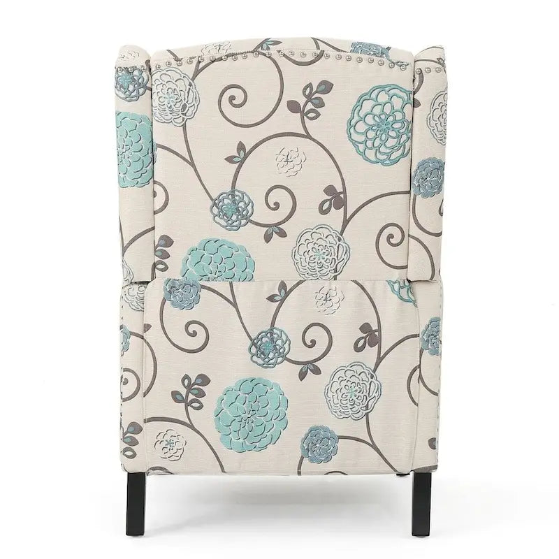 Fauteuils inclinables en tissu traditionnels avec bordure cloutée