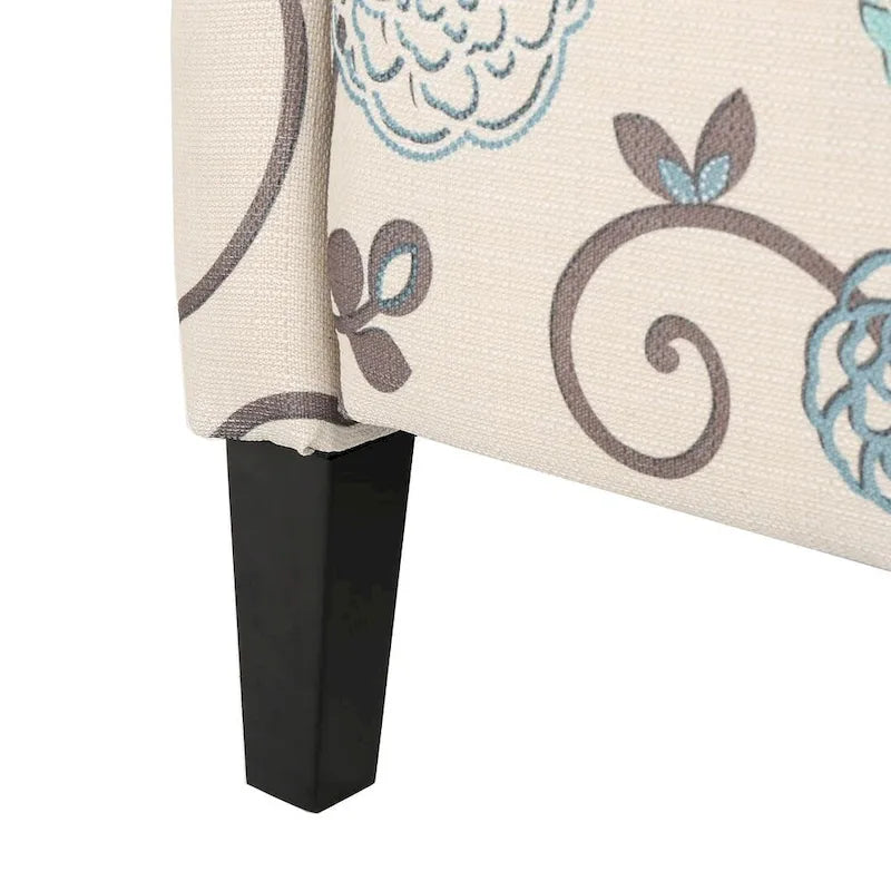 Fauteuils inclinables en tissu traditionnels avec bordure cloutée