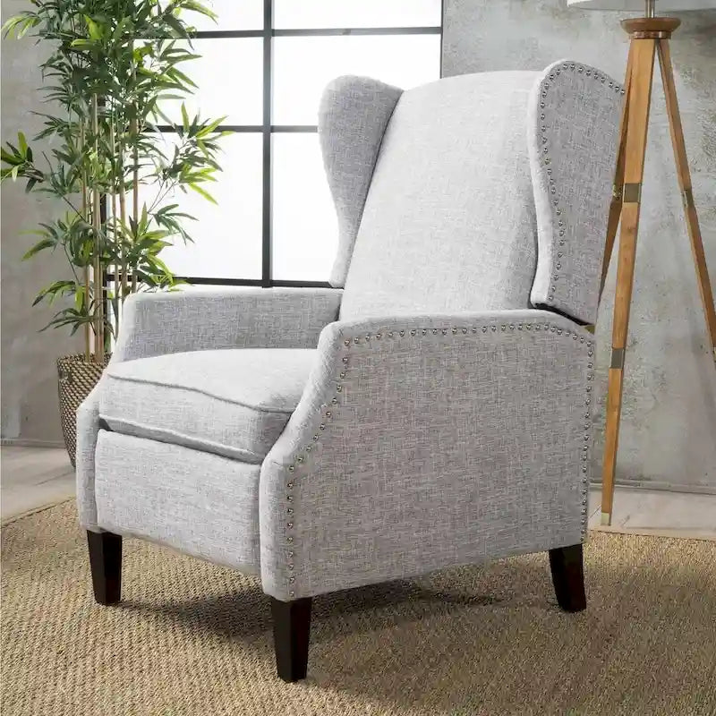 Fauteuils inclinables en tissu traditionnels avec bordure cloutée