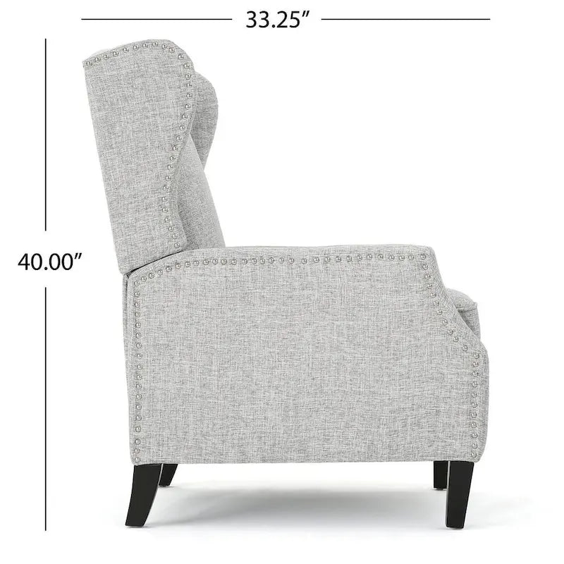 Fauteuils inclinables en tissu traditionnels avec bordure cloutée