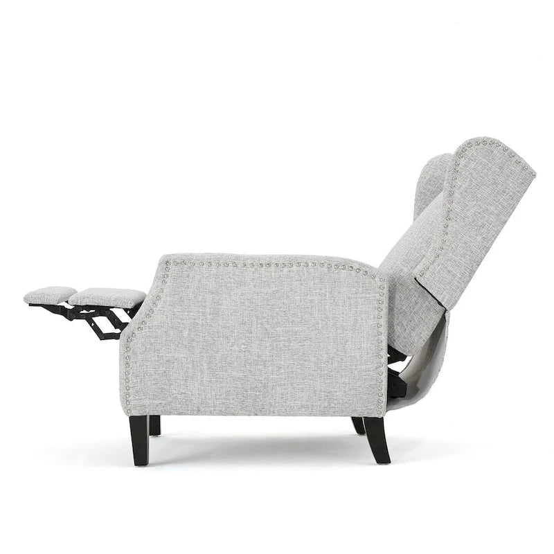Fauteuils inclinables en tissu traditionnels avec bordure cloutée