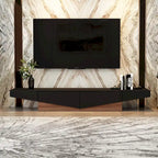 Meuble TV, Meuble multimédia noir et blanc avec 2 tiroirs - 78,7W