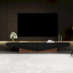 Meuble TV, Meuble multimédia noir et blanc avec 2 tiroirs - 78,7W