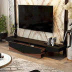 Meuble TV, Meuble multimédia noir et blanc avec 2 tiroirs - 78,7W