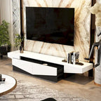 Meuble TV, Meuble multimédia noir et blanc avec 2 tiroirs - 78,7W