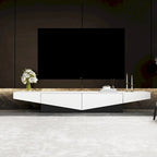 Meuble TV, Meuble multimédia noir et blanc avec 2 tiroirs - 78,7W