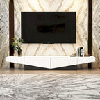 Meuble TV, Meuble multimédia noir et blanc avec 2 tiroirs - 78,7W
