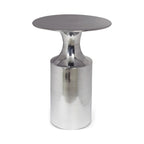 Table d'appoint Art déco en aluminium poli – 14,5L x 14,5P x 21H