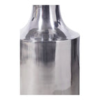 Table d'appoint Art déco en aluminium poli – 14,5L x 14,5P x 21H
