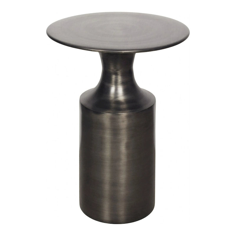 Table d'appoint Art déco en aluminium poli – 14,5L x 14,5P x 21H