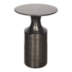 Table d'appoint Art déco en aluminium poli – 14,5L x 14,5P x 21H