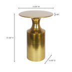 Table d'appoint Art déco en aluminium poli – 14,5L x 14,5P x 21H
