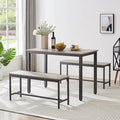 Table de bar avec 2 bancs de salle à manger, comptoir de table de cuisine avec chaises, style industriel pour table de petit-déjeuner