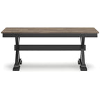 Banc de salle à manger 50 brun/noir - 122 L x 41 P x 49 H cm