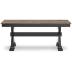 Banc de salle à manger 50 brun/noir - 122 L x 41 P x 49 H cm